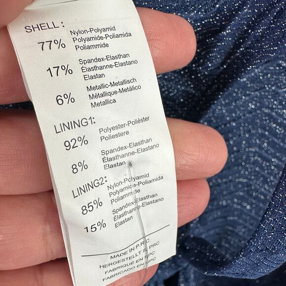 Cupshe XL One Piece Swimsuit Square Neck Shimmer Blue Bathing Suit Crisscross - Picture 8 of 8